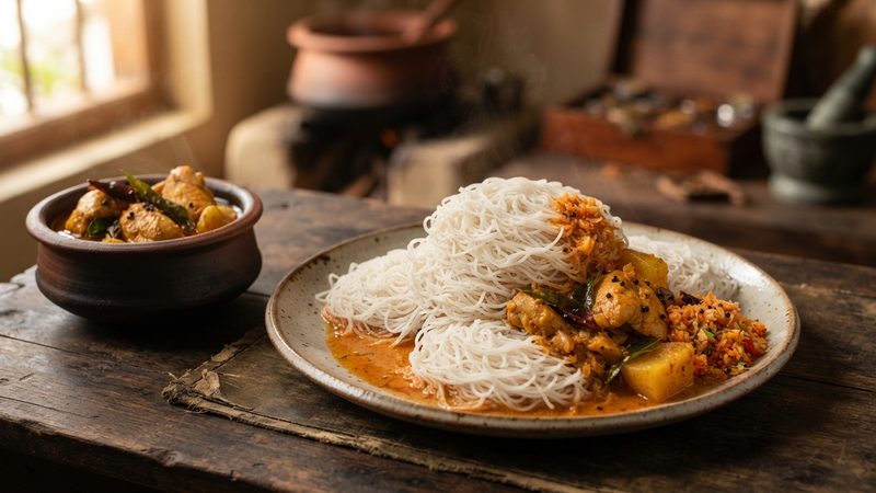 String Hoppers with Curry